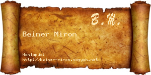 Beiner Miron névjegykártya
